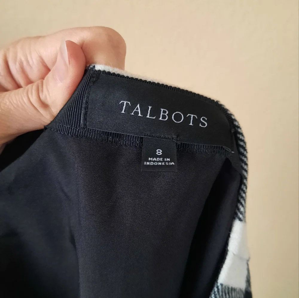 Talbots Gingham Buffalo Plaid wool blend skirt